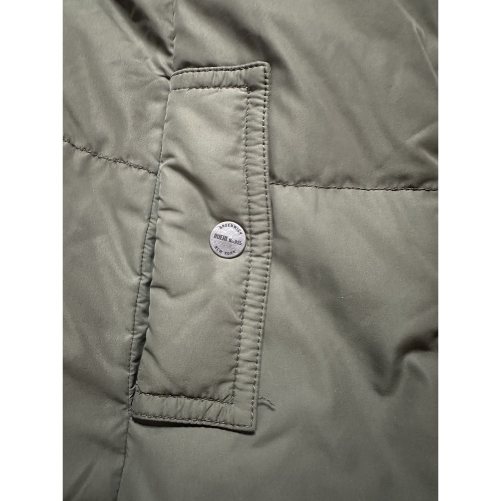 RUEHL No.‎ 925 Women's Down Feather Olive Green Jacket Thigh Length Size Medium - Picture 10 of 12